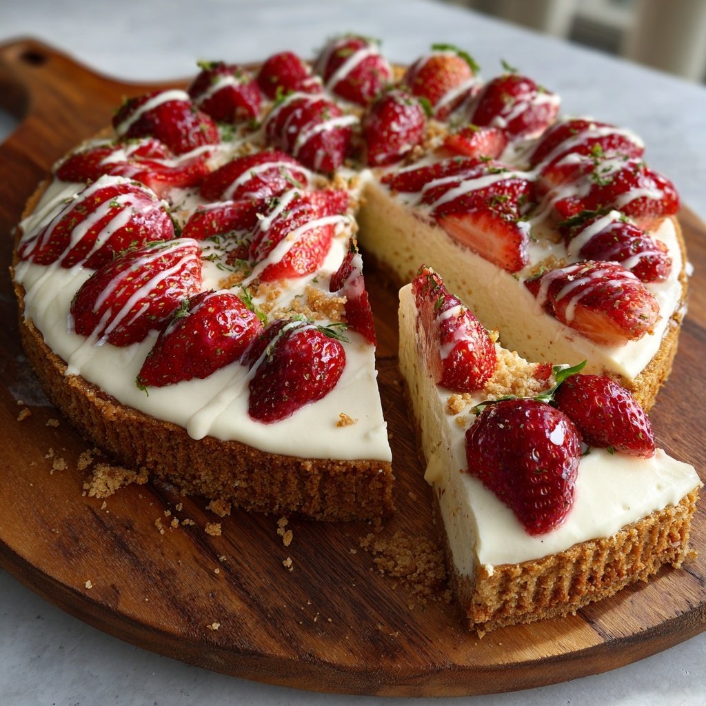 Erdbeerkuchen Mit Cremigem Topping