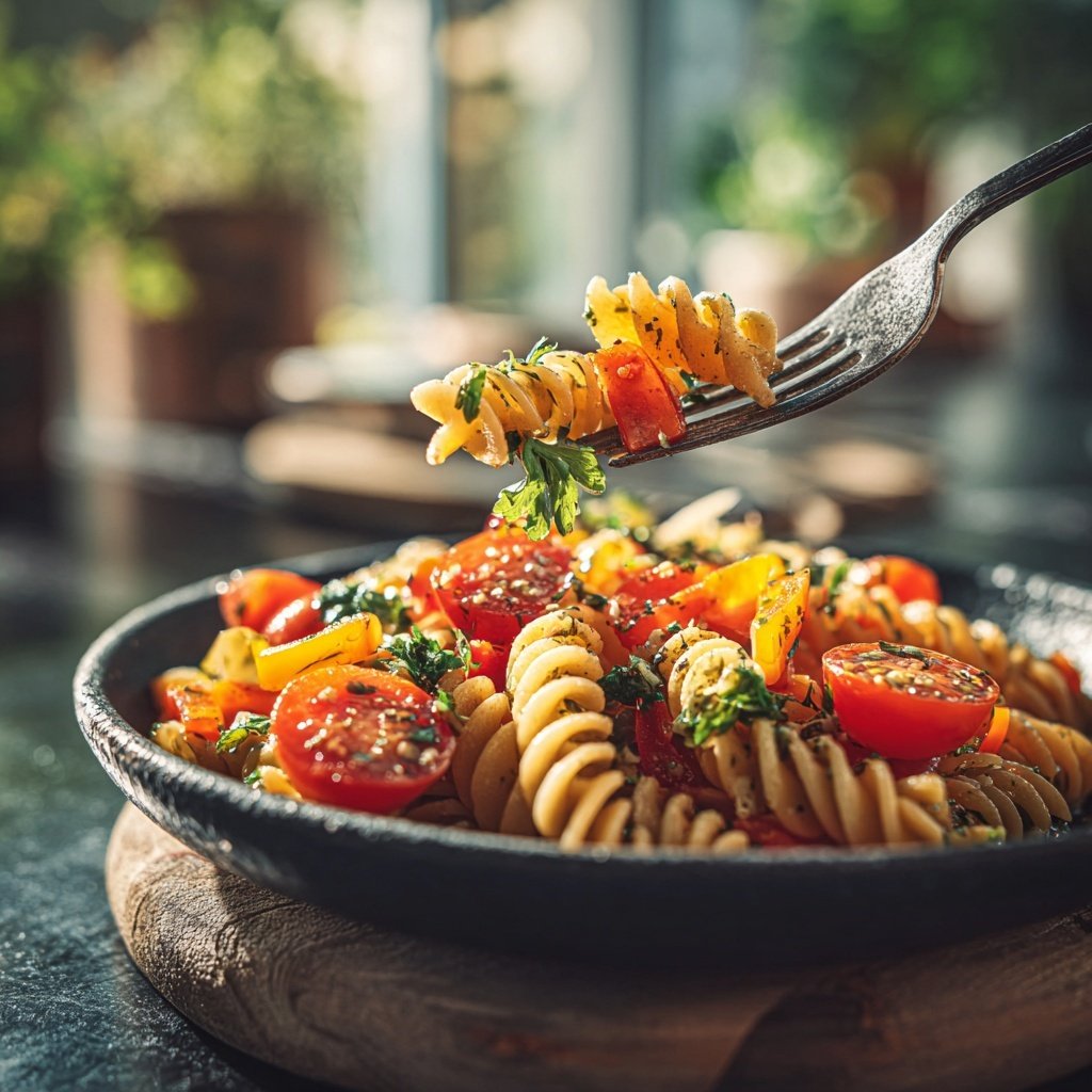 Mediterraner Nudelsalat Mit Oliven Öl