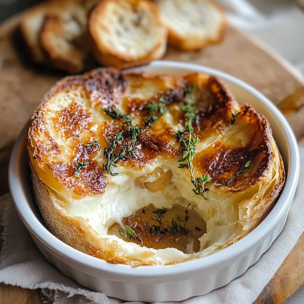 Gebackener Brie mit Knoblauchconfit und Butter